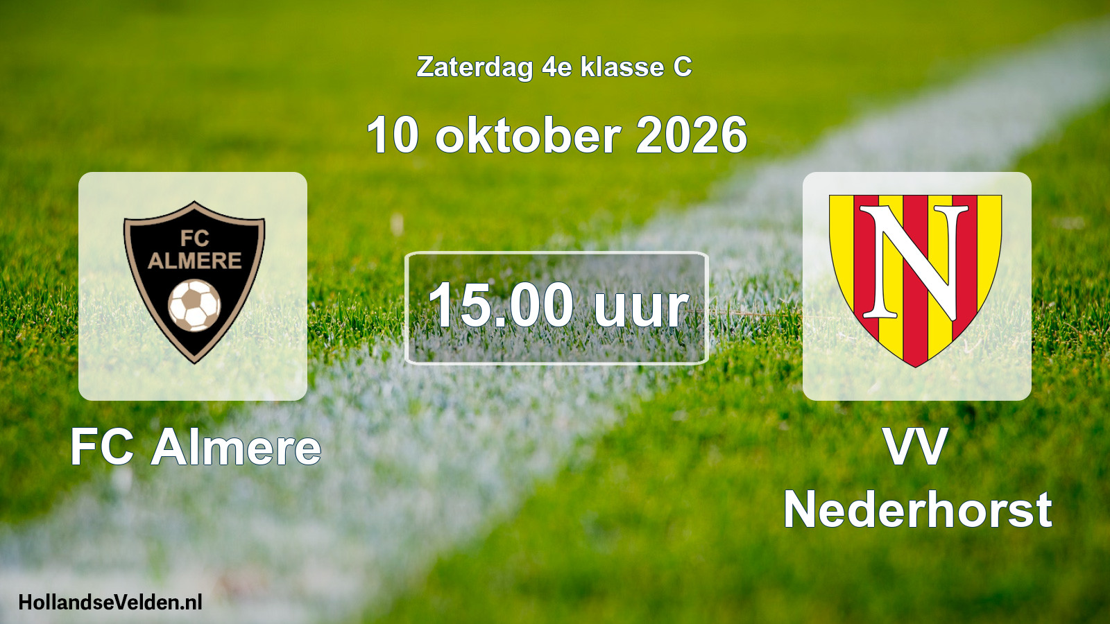 Scheduled Match: FC Almere - VV Nederhorst (10 October 2026)