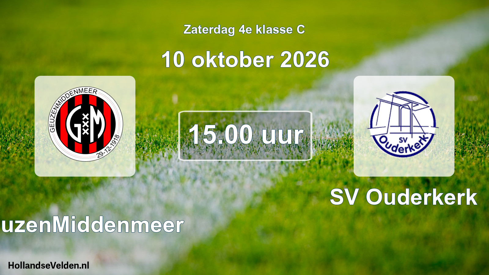 Scheduled Match: GeuzenMiddenmeer - SV Ouderkerk (10 October 2026)