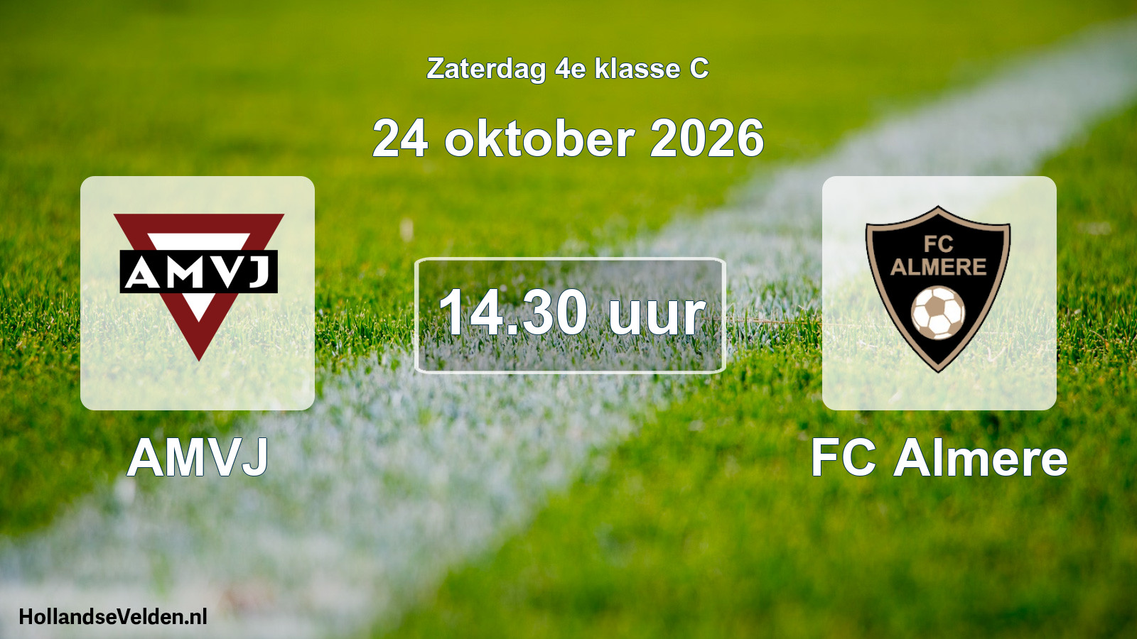Geplande wedstrijd: AMVJ - FC Almere (24 oktober 2026)