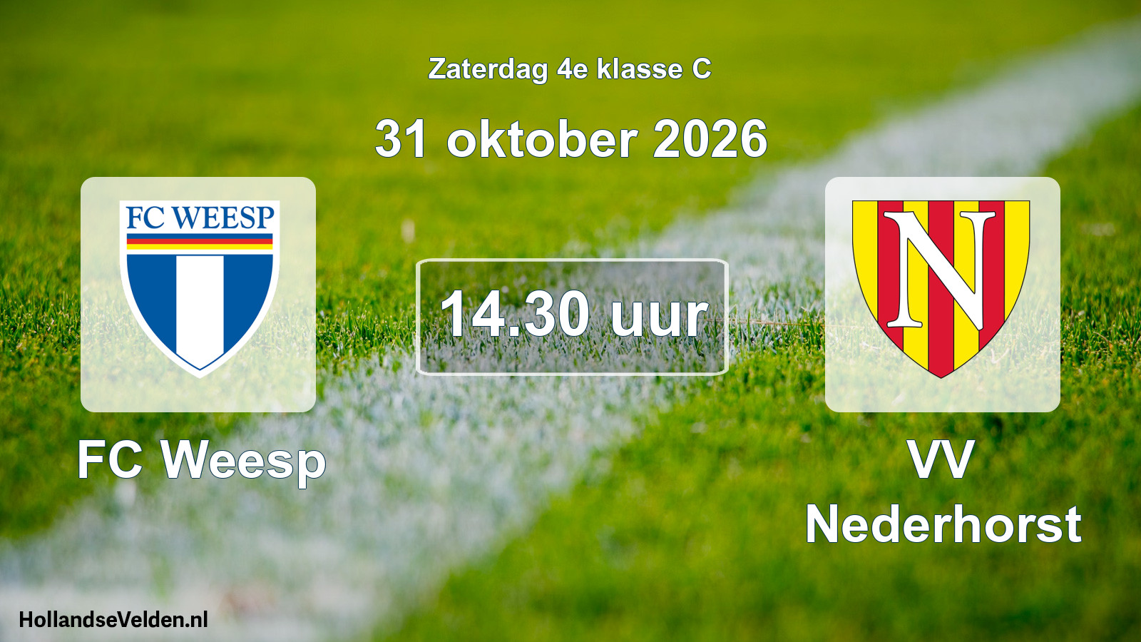 Scheduled Match: FC Weesp - VV Nederhorst (31 October 2026)