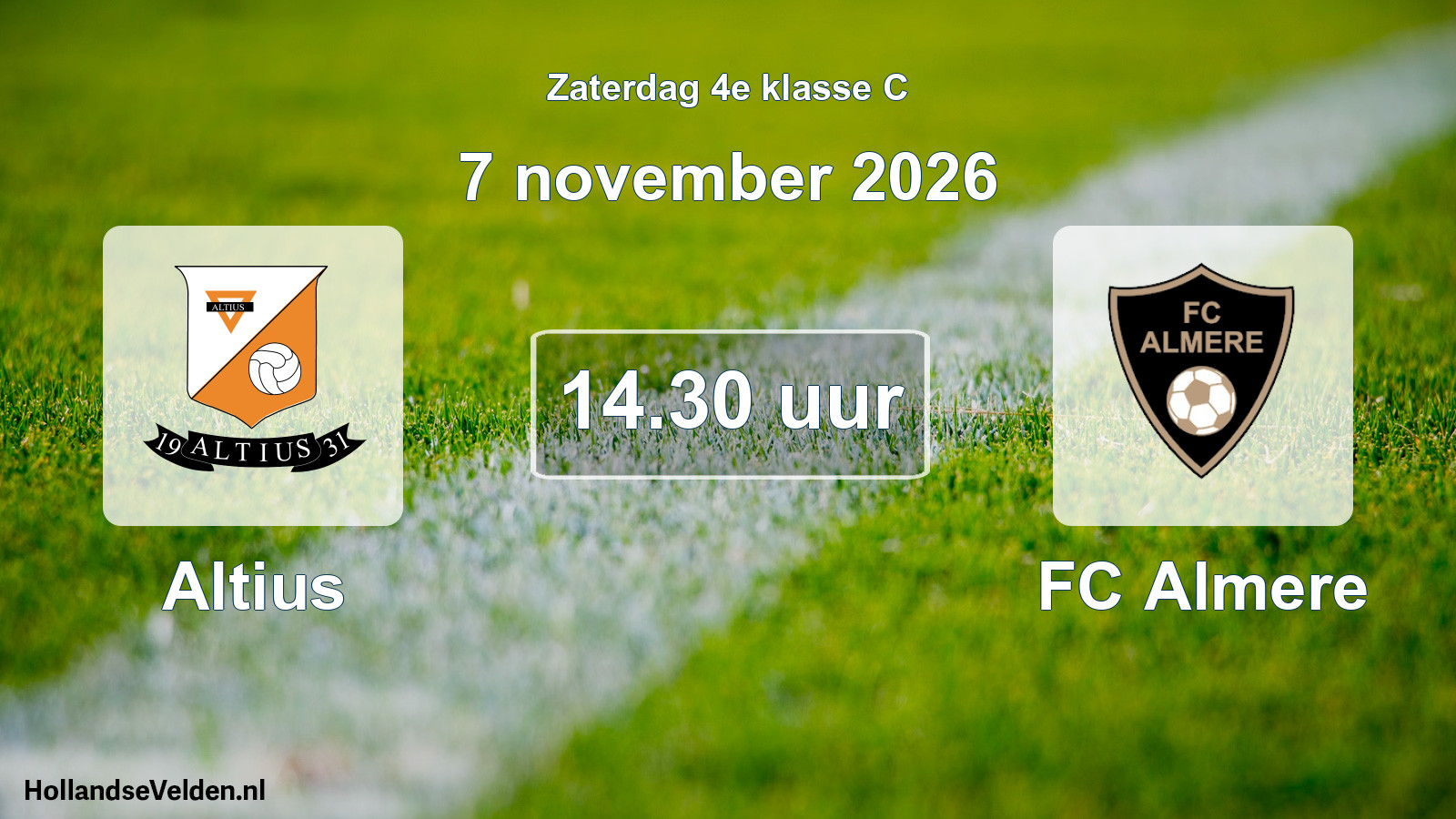 Scheduled Match: Altius - FC Almere (7 November 2026)