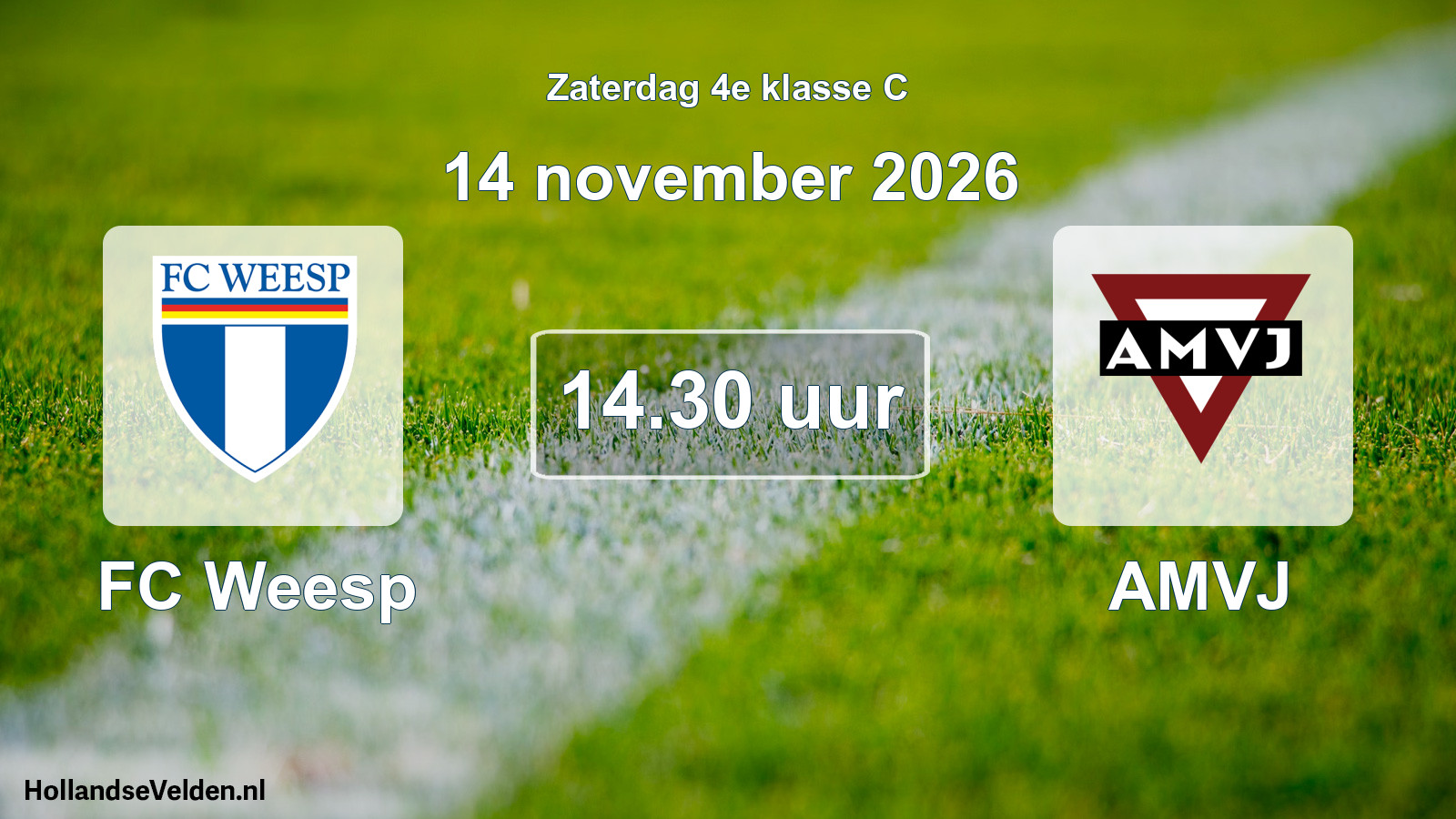 Geplande wedstrijd: FC Weesp - AMVJ (14 november 2026)