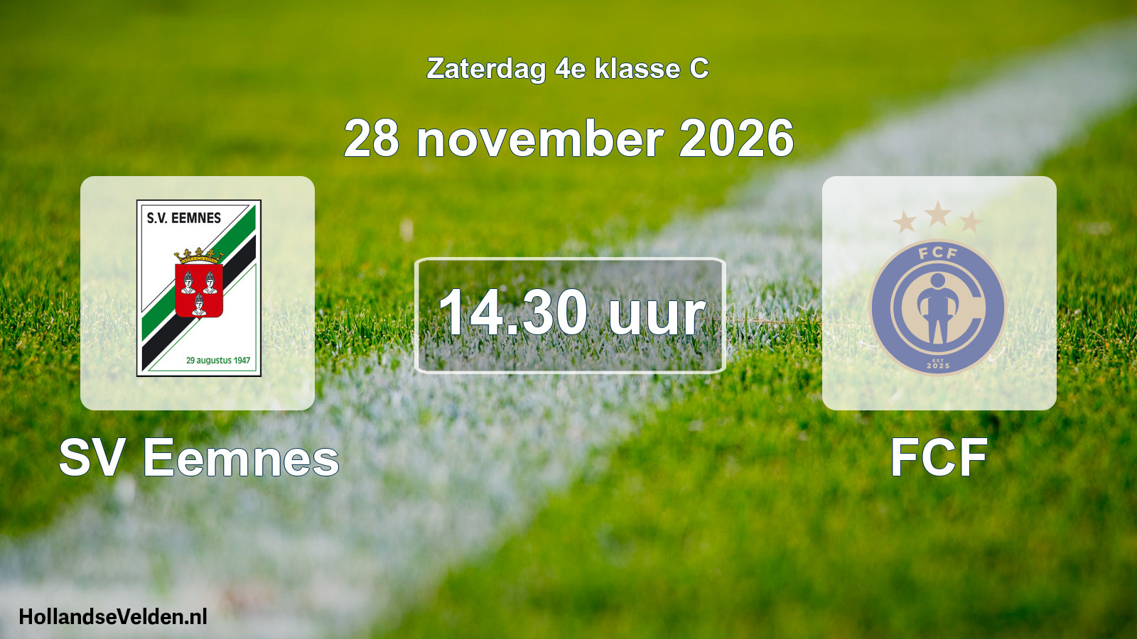 Geplande wedstrijd: SV Eemnes - FCF (28 november 2026)