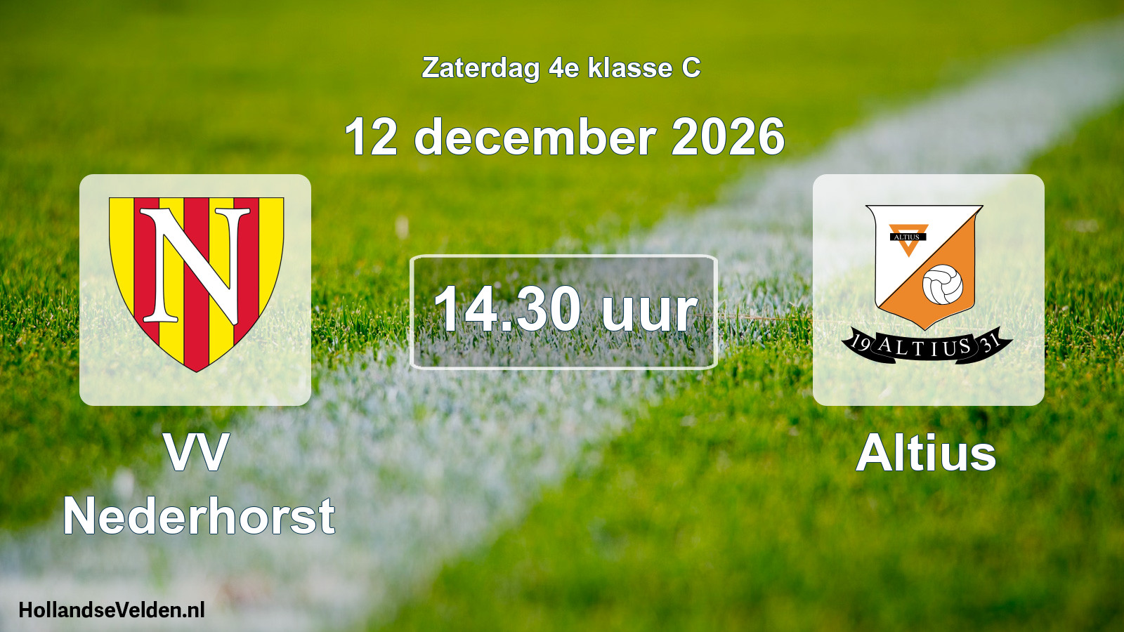 Geplande wedstrijd: VV Nederhorst - Altius (12 december 2026)