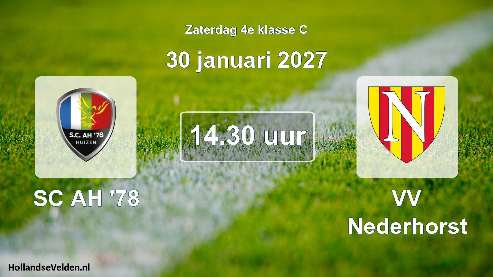 Geplande wedstrijd: SC AH '78 - VV Nederhorst (30 januari 2027)