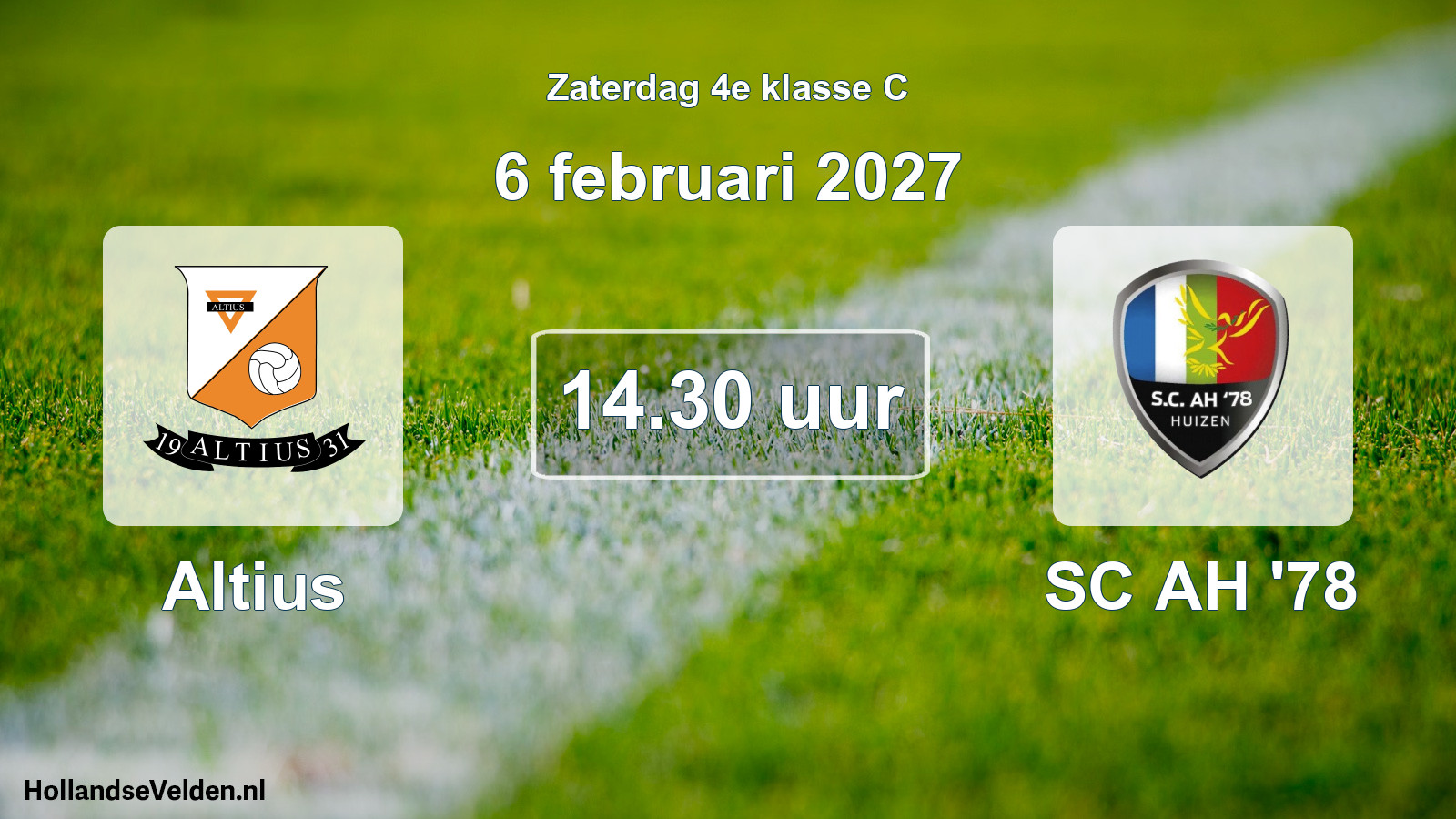 Geplande wedstrijd: Altius - SC AH '78 (6 februari 2027)