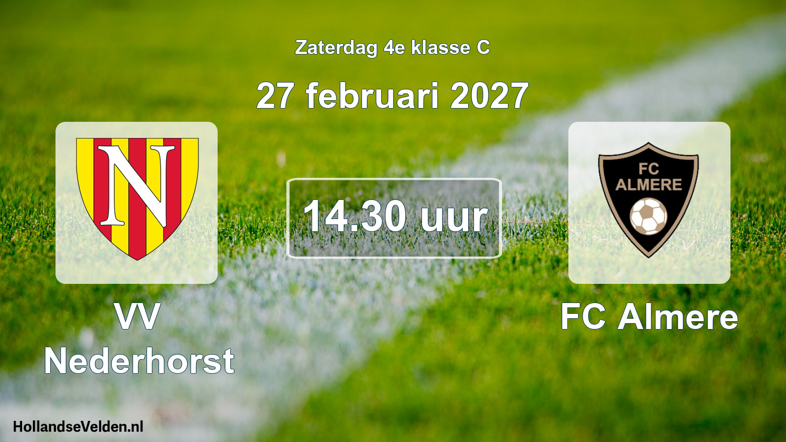 Geplande wedstrijd: VV Nederhorst - FC Almere (27 februari 2027)