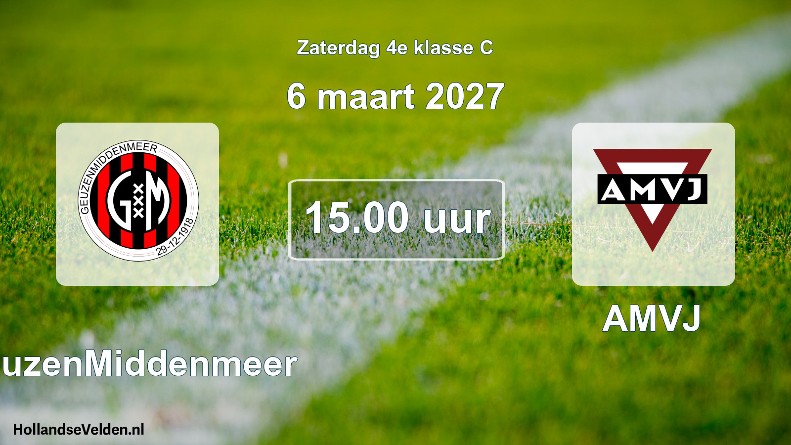 Geplande wedstrijd: GeuzenMiddenmeer - AMVJ (6 maart 2027)