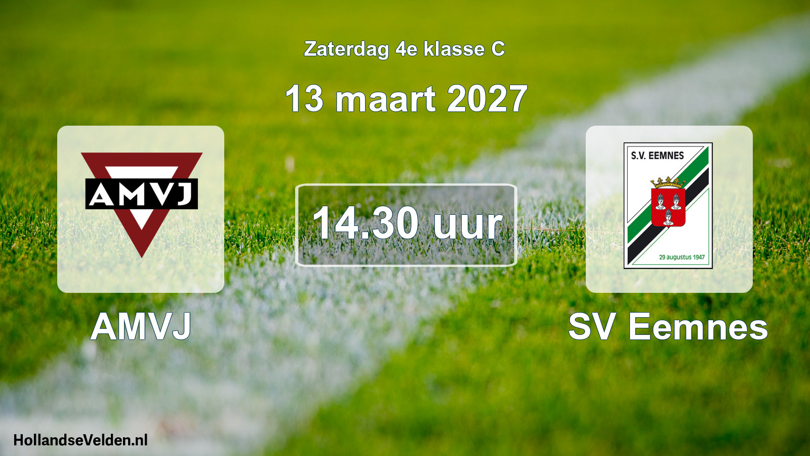 Geplande wedstrijd: AMVJ - SV Eemnes (13 maart 2027)
