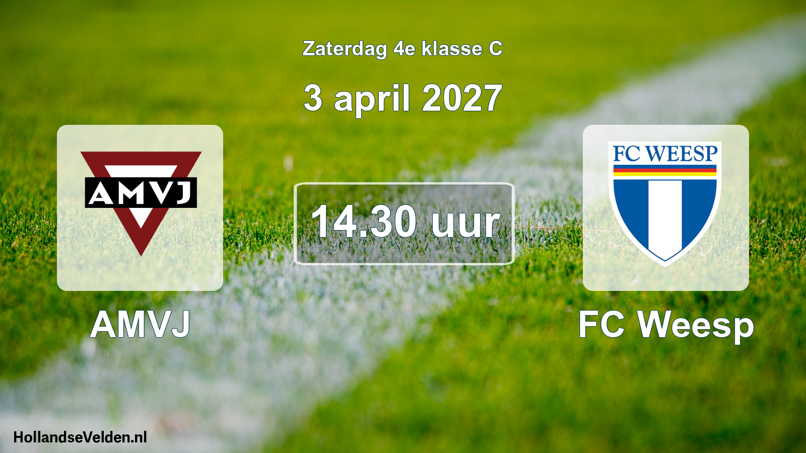 Geplande wedstrijd: AMVJ - FC Weesp (3 april 2027)