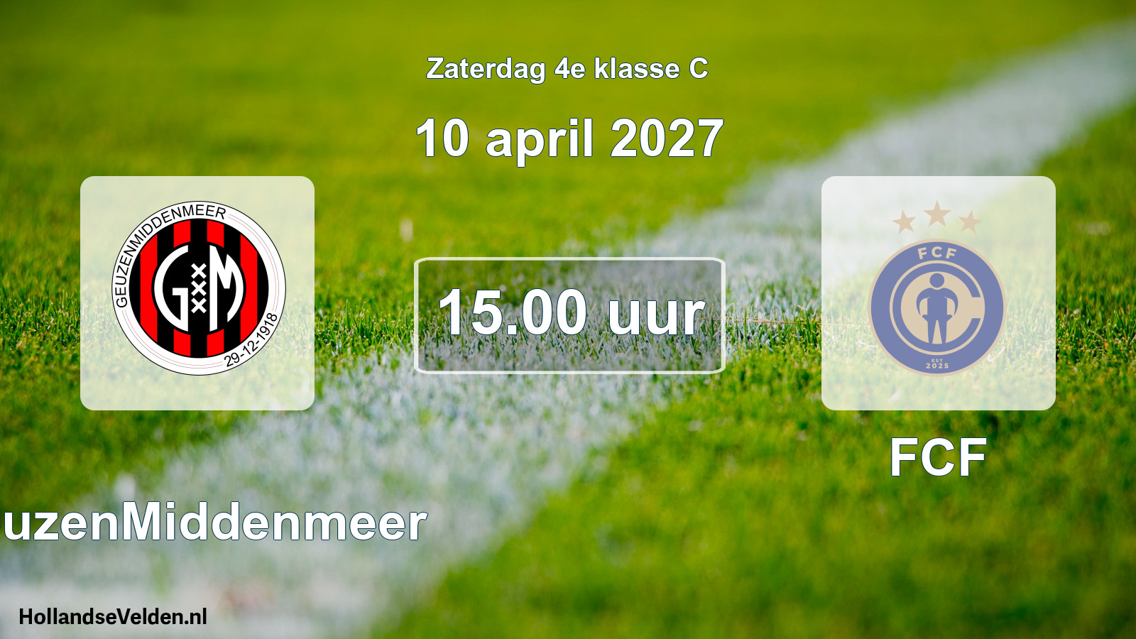 Geplande wedstrijd: GeuzenMiddenmeer - FCF (10 april 2027)
