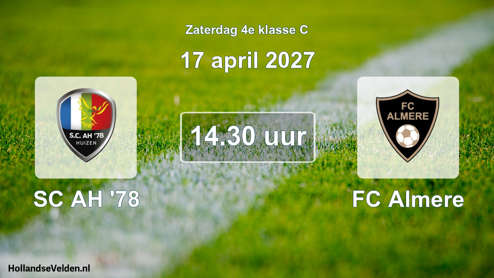 Geplande wedstrijd: SC AH '78 - FC Almere (17 april 2027)