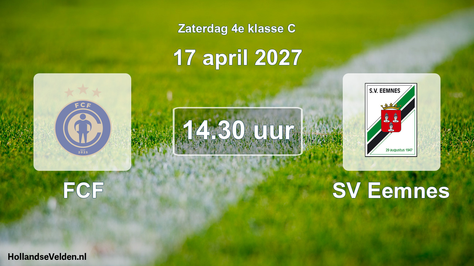 Geplande wedstrijd: FCF - SV Eemnes (17 april 2027)