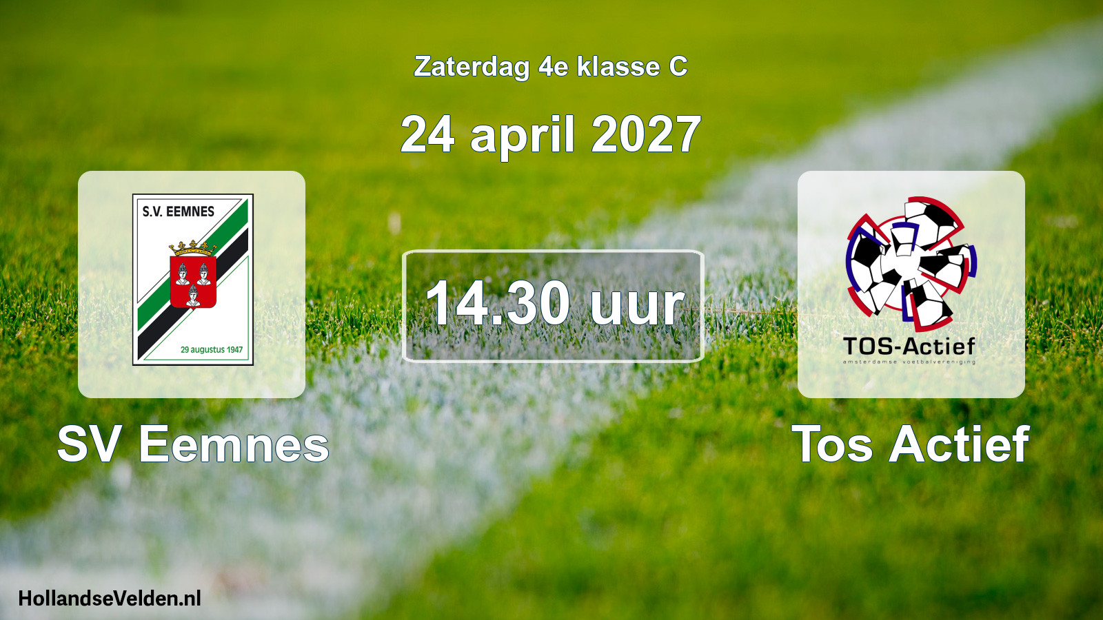 Scheduled Match: SV Eemnes - Tos Actief (24 April 2027)