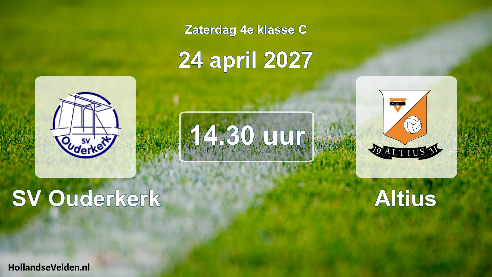 Geplande wedstrijd: SV Ouderkerk - Altius (24 april 2027)