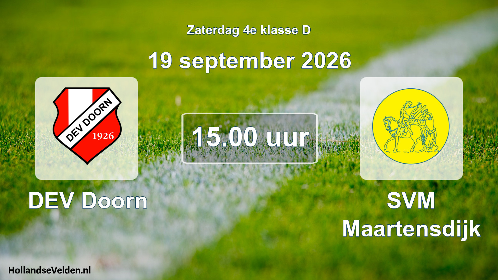 Geplande wedstrijd: DEV Doorn - SVM Maartensdijk (19 september 2026)