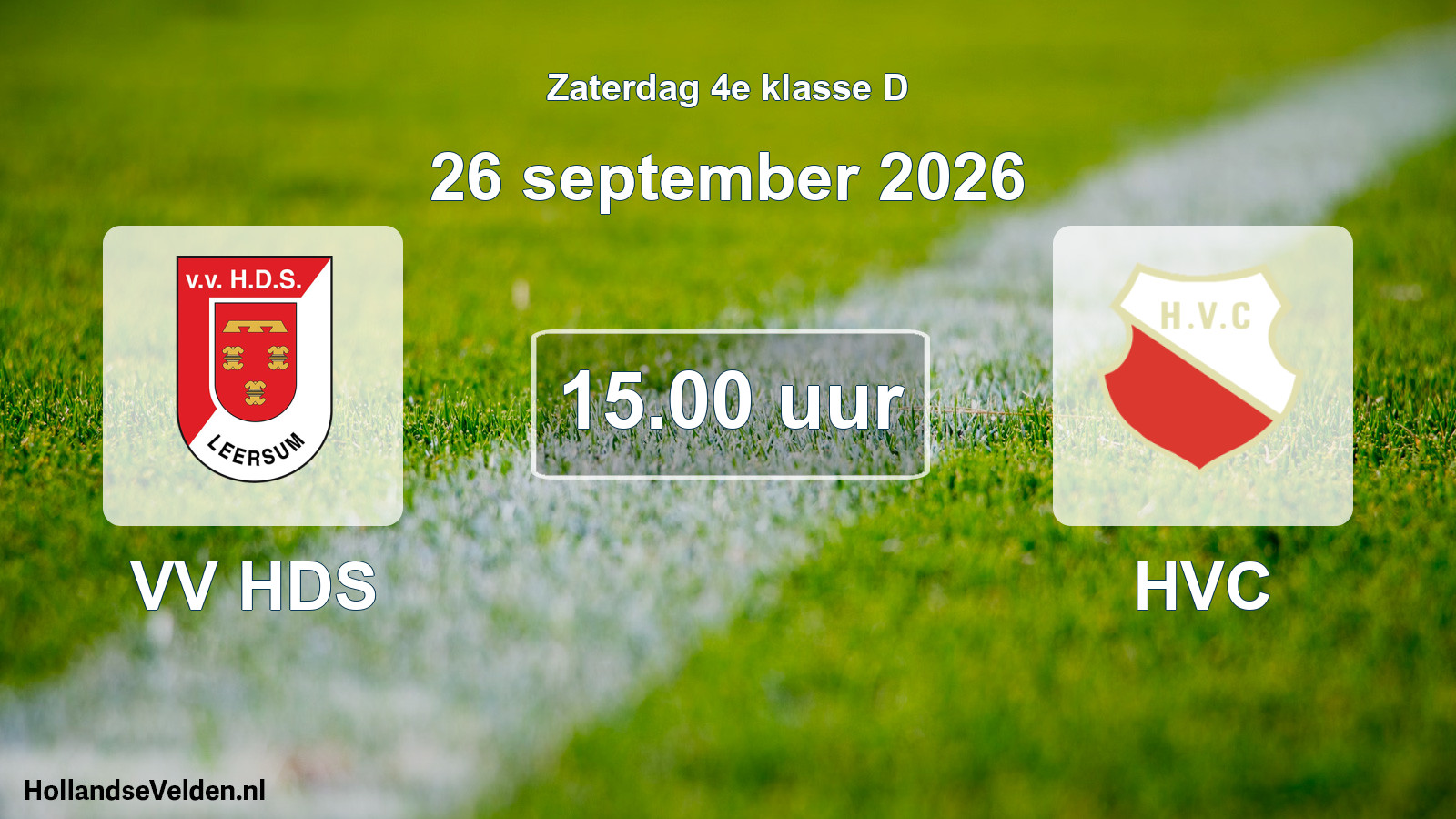 Geplande wedstrijd: VV HDS - HVC (26 september 2026)