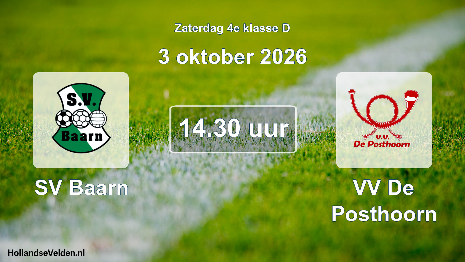 Geplande wedstrijd: SV Baarn - VV De Posthoorn (3 oktober 2026)