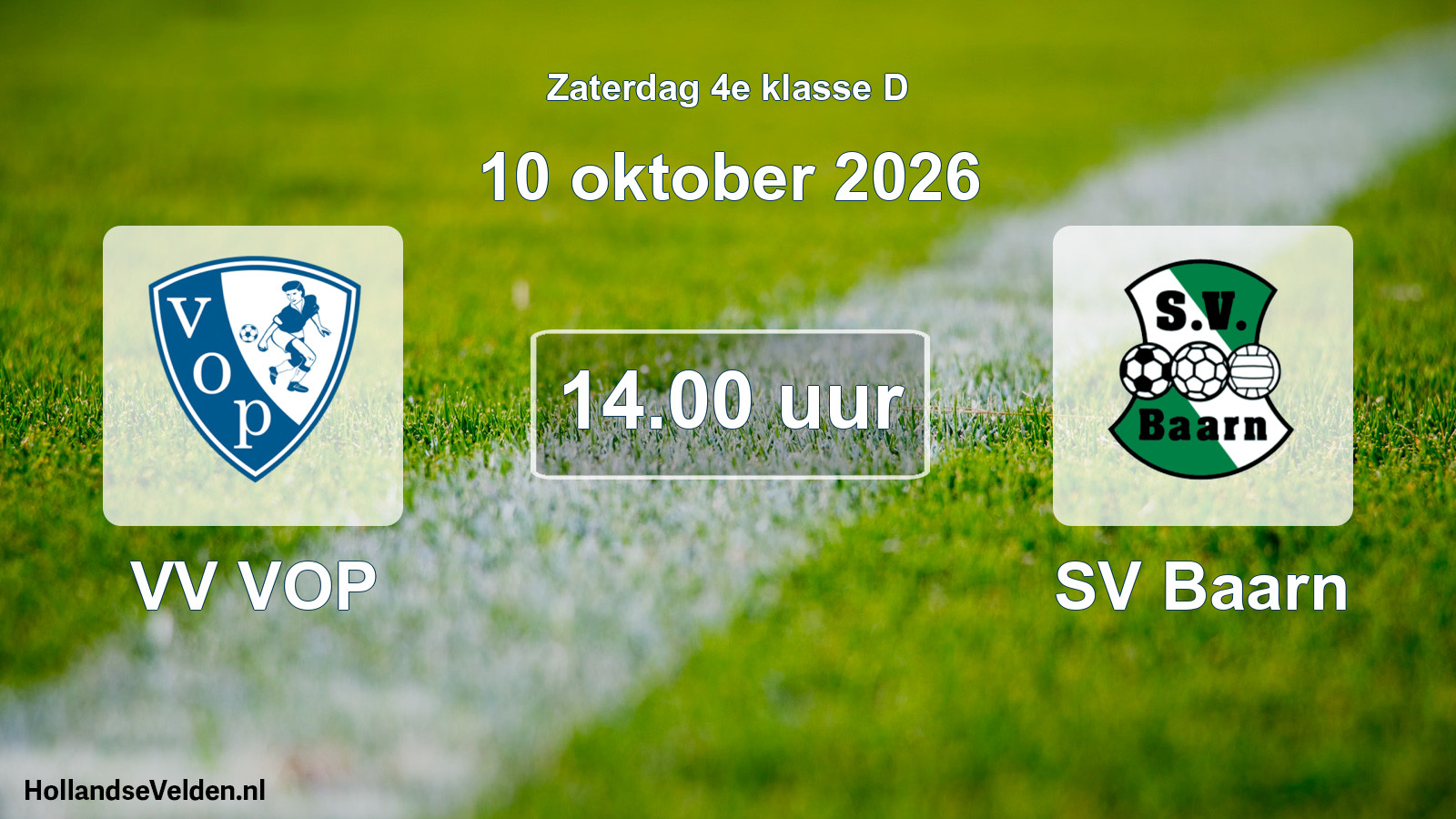 Geplande wedstrijd: VV VOP - SV Baarn (10 oktober 2026)