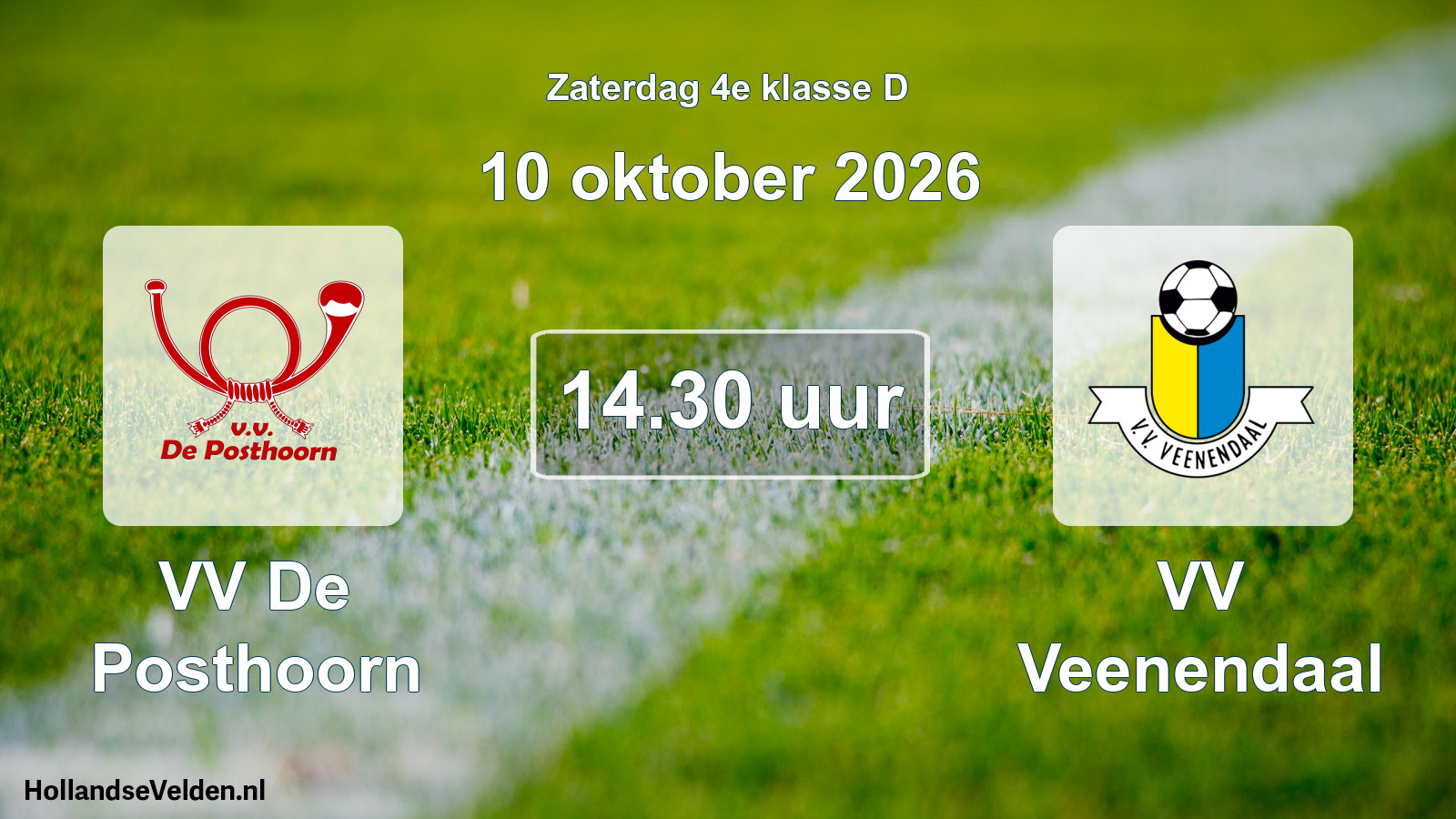 Geplande wedstrijd: VV De Posthoorn - VV Veenendaal (10 oktober 2026)