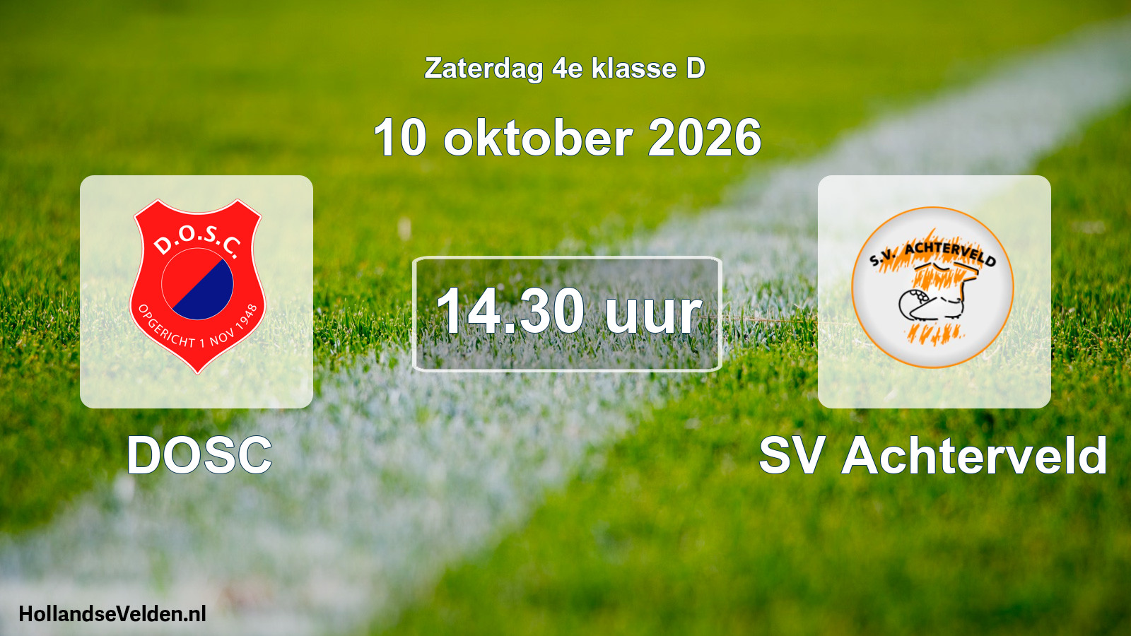 Geplande wedstrijd: DOSC - SV Achterveld (10 oktober 2026)