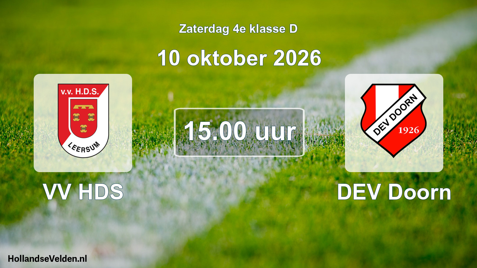 Geplande wedstrijd: VV HDS - DEV Doorn (10 oktober 2026)