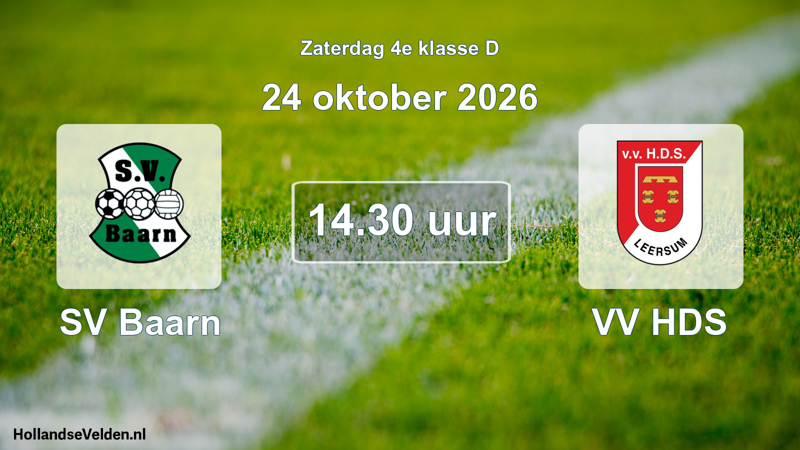 Geplande wedstrijd: SV Baarn - VV HDS (24 oktober 2026)