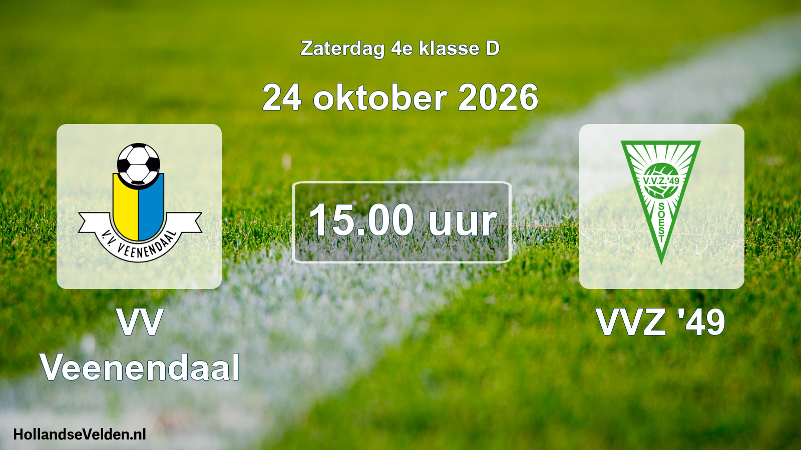 Geplande wedstrijd: VV Veenendaal - VVZ '49 (24 oktober 2026)