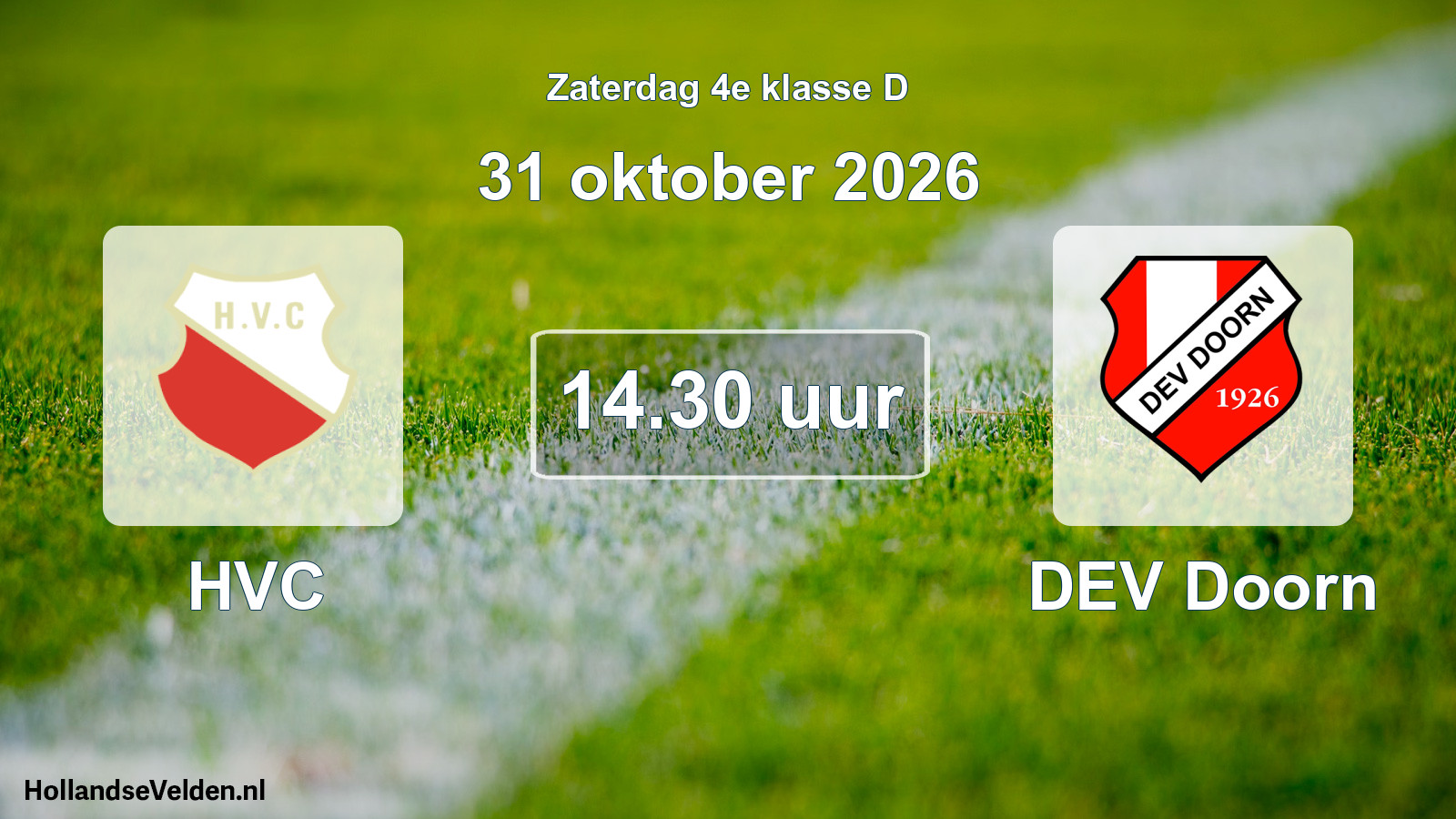 Geplande wedstrijd: HVC - DEV Doorn (31 oktober 2026)