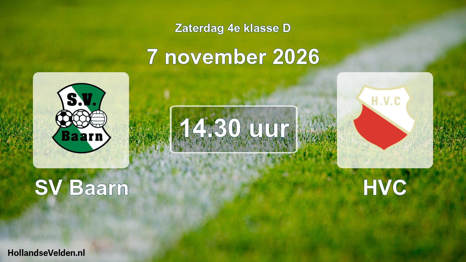 Geplande wedstrijd: SV Baarn - HVC (7 november 2026)