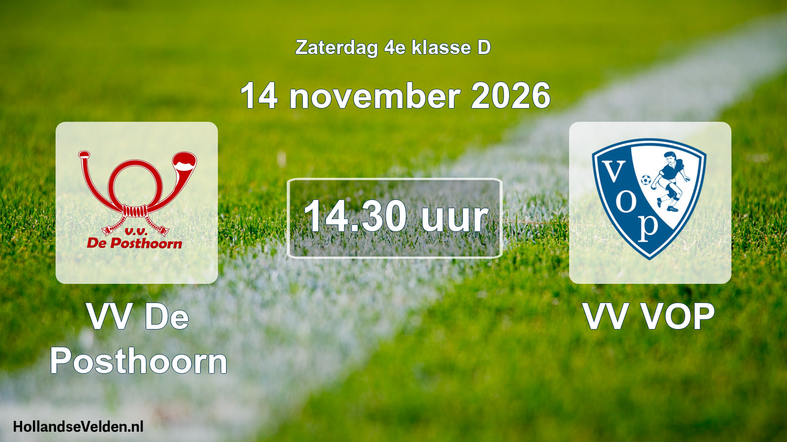 Geplande wedstrijd: VV De Posthoorn - VV VOP (14 november 2026)