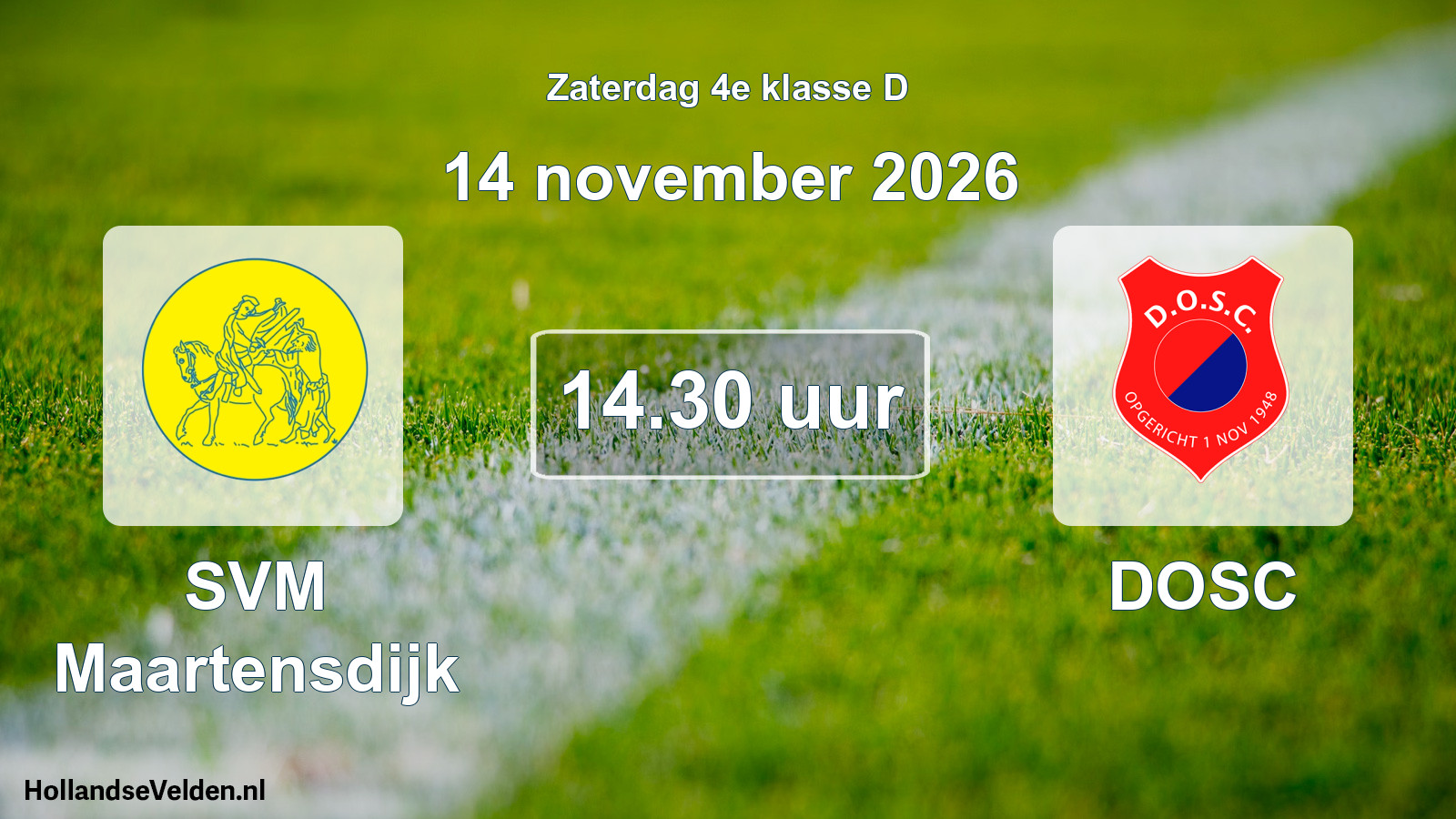 Geplande wedstrijd: SVM Maartensdijk - DOSC (14 november 2026)
