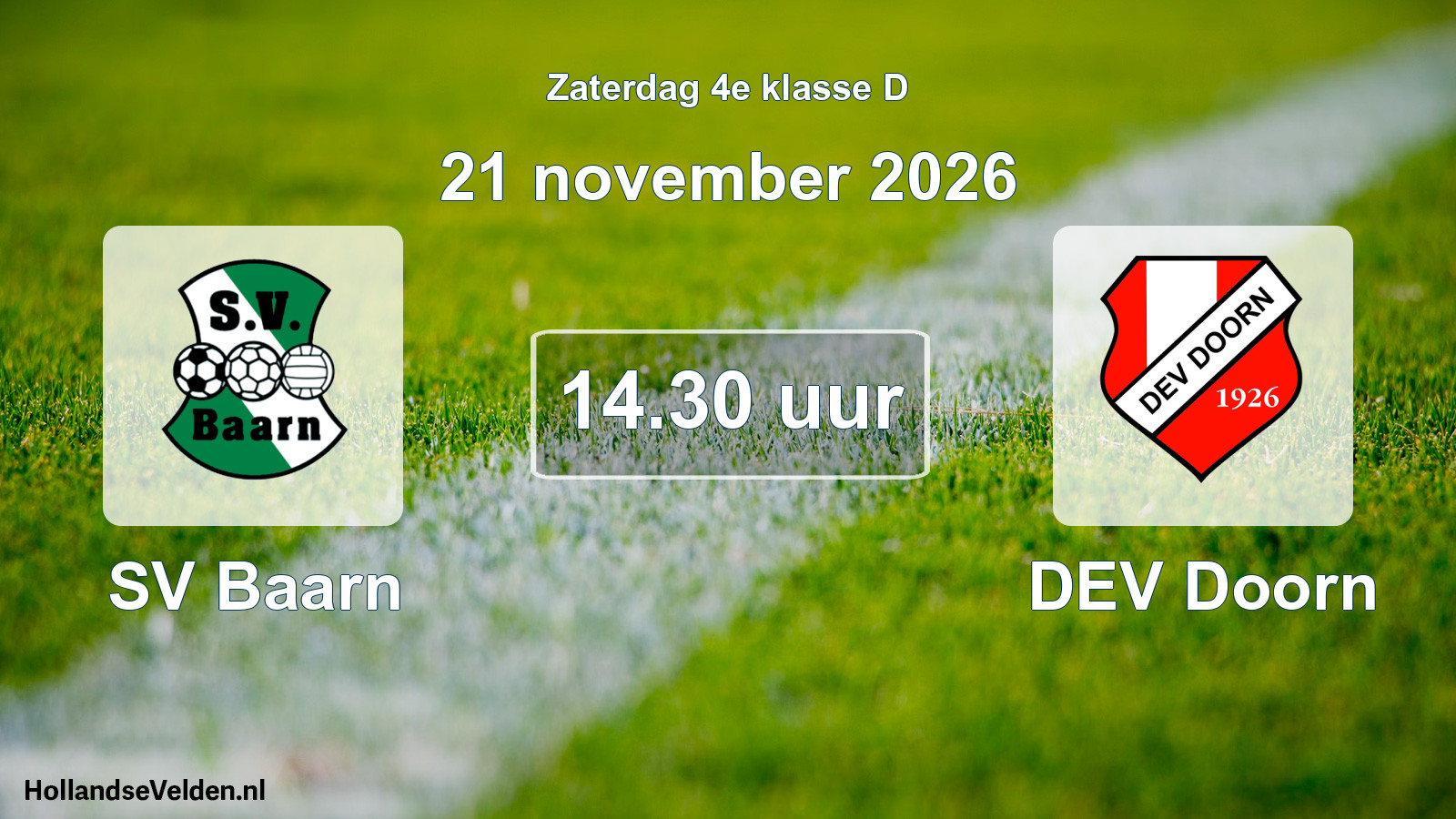 Geplande wedstrijd: SV Baarn - DEV Doorn (21 november 2026)