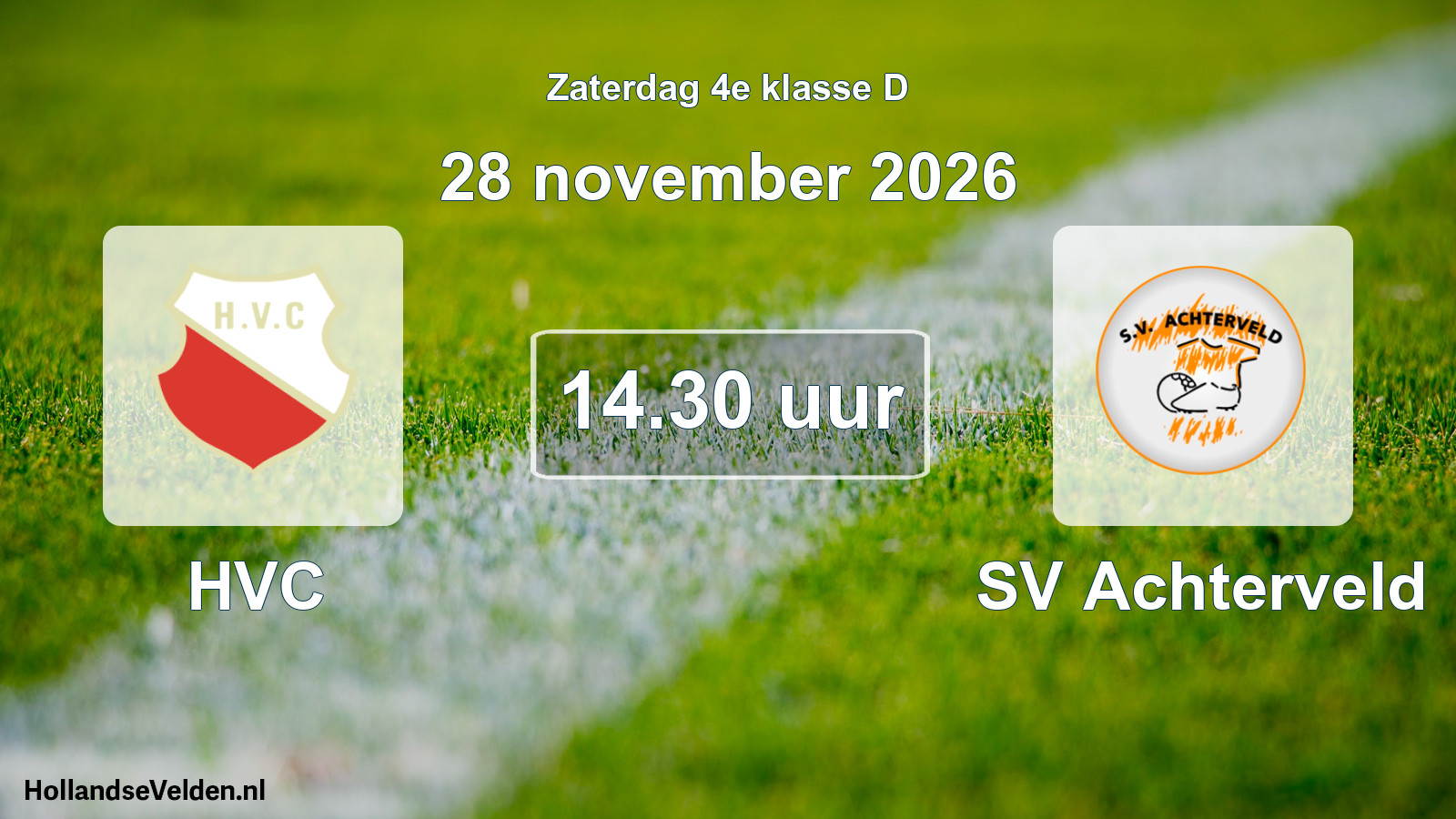 Geplande wedstrijd: HVC - SV Achterveld (28 november 2026)