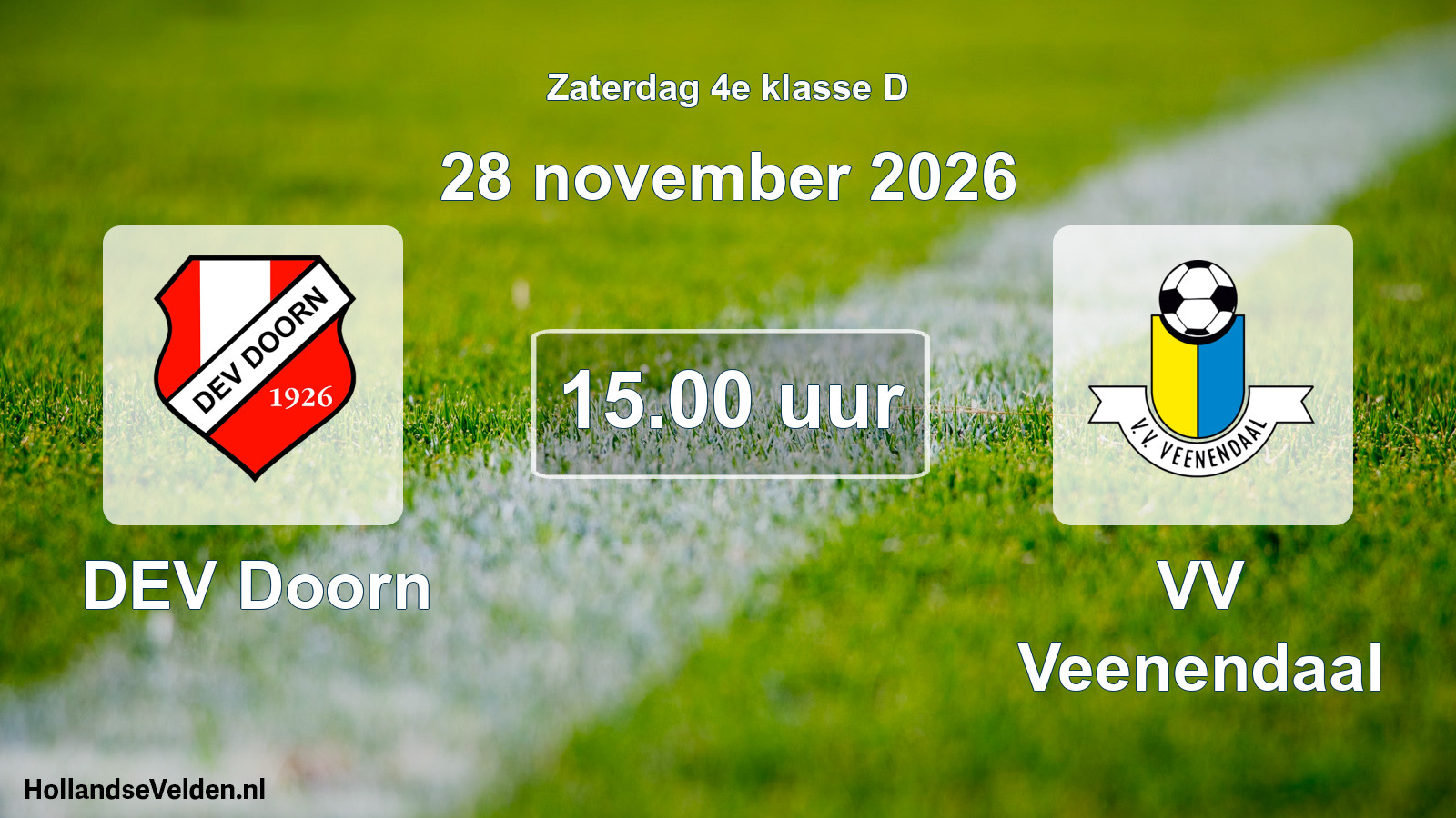 Geplande wedstrijd: DEV Doorn - VV Veenendaal (28 november 2026)