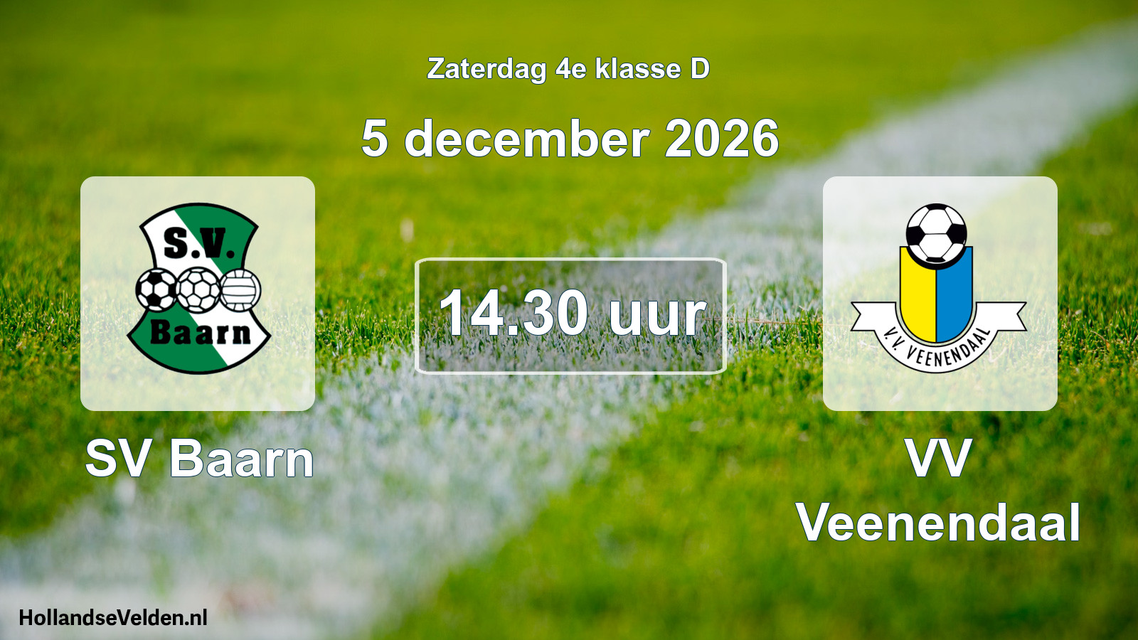 Geplande wedstrijd: SV Baarn - VV Veenendaal (5 december 2026)