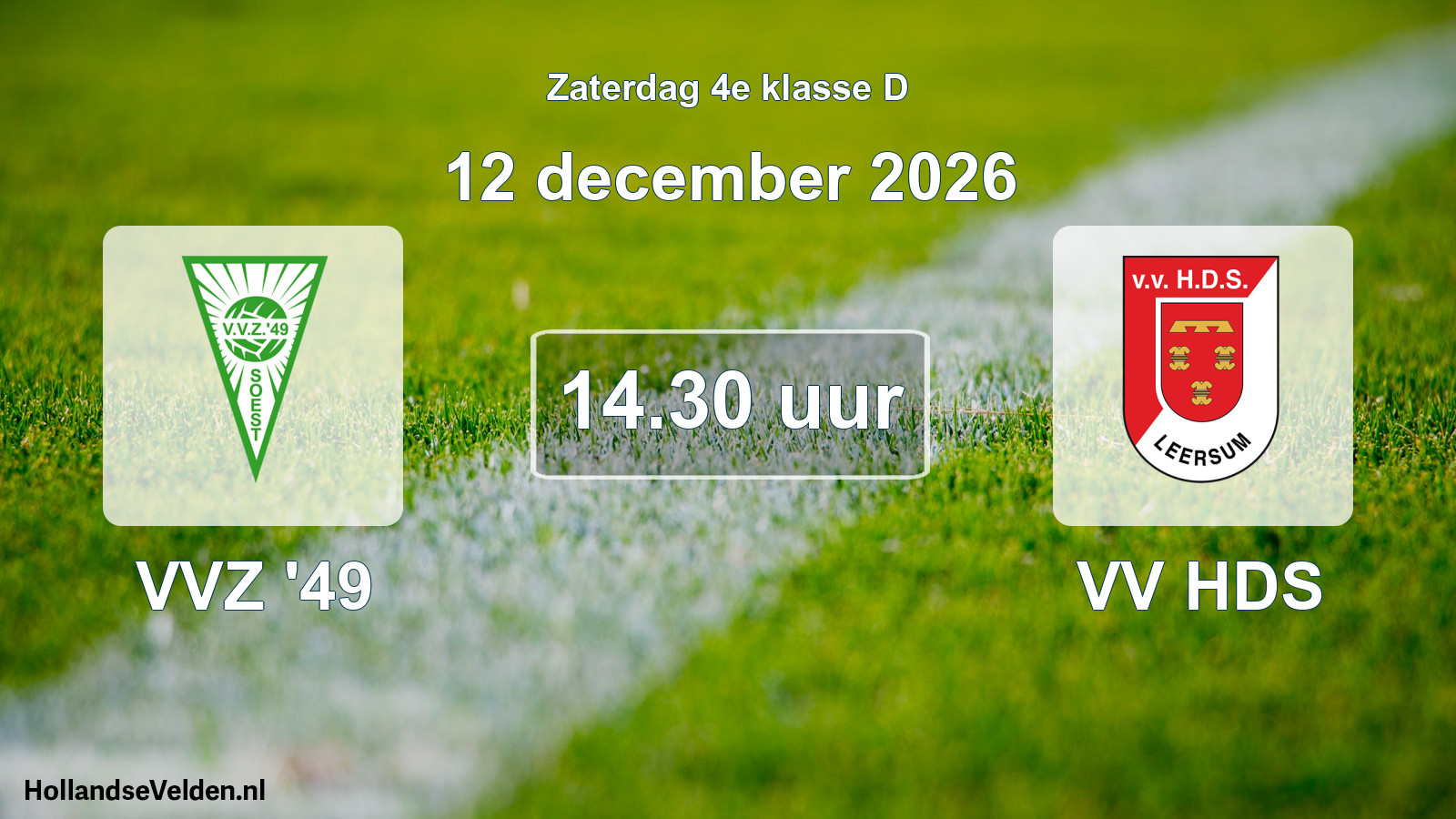 Geplande wedstrijd: VVZ '49 - VV HDS (12 december 2026)