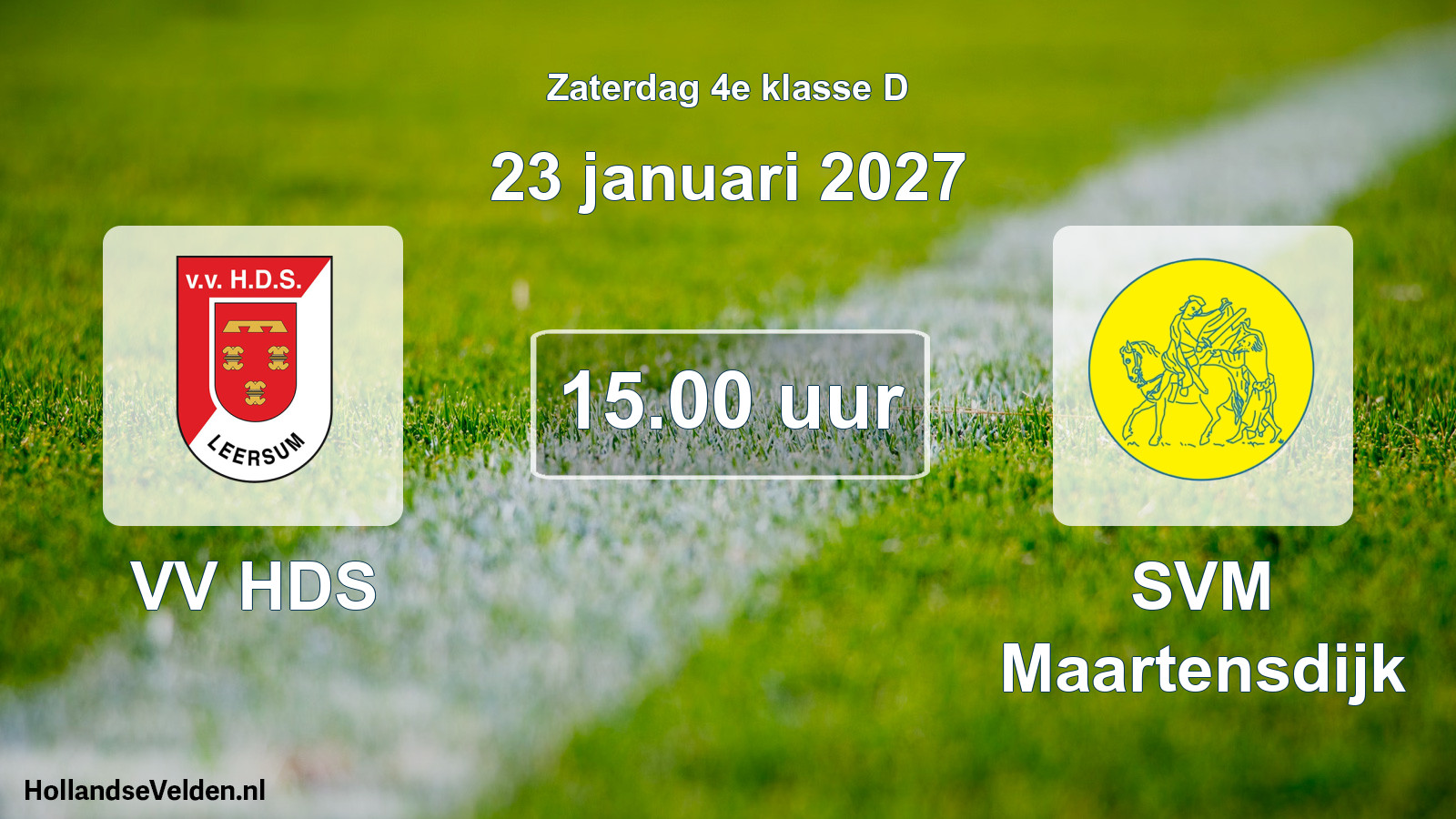 Geplande wedstrijd: VV HDS - SVM Maartensdijk (23 januari 2027)