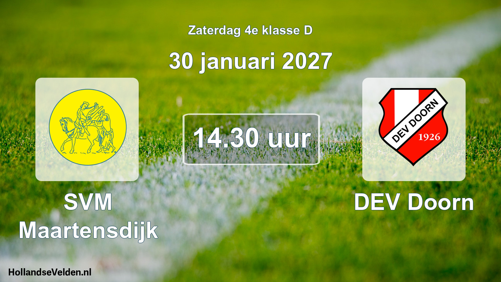 Scheduled Match: SVM Maartensdijk - DEV Doorn (30 January 2027)