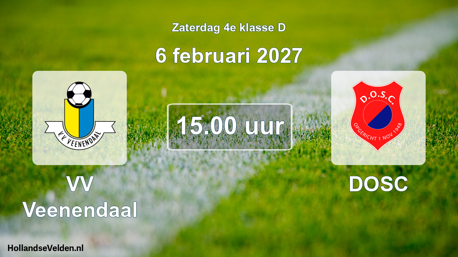 Geplande wedstrijd: VV Veenendaal - DOSC (6 februari 2027)