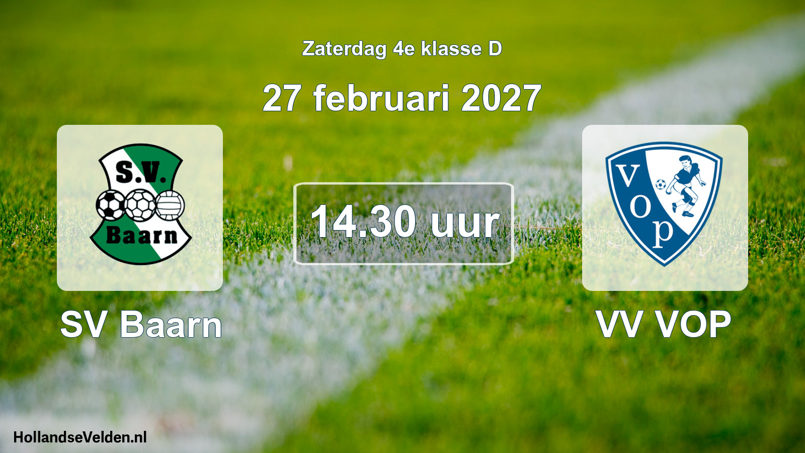 Geplande wedstrijd: SV Baarn - VV VOP (27 februari 2027)