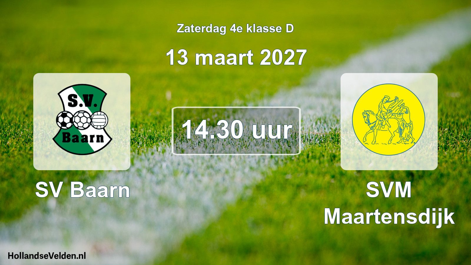 Geplande wedstrijd: SV Baarn - SVM Maartensdijk (13 maart 2027)