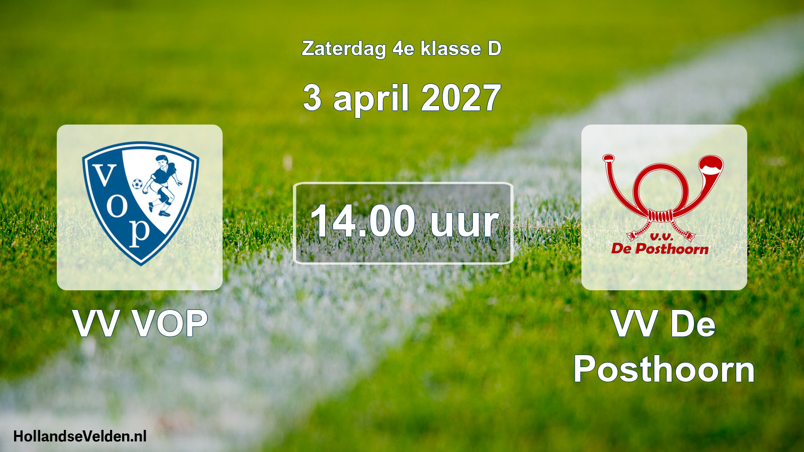 Geplande wedstrijd: VV VOP - VV De Posthoorn (3 april 2027)