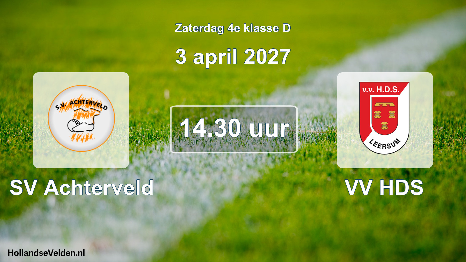 Geplande wedstrijd: SV Achterveld - VV HDS (3 april 2027)