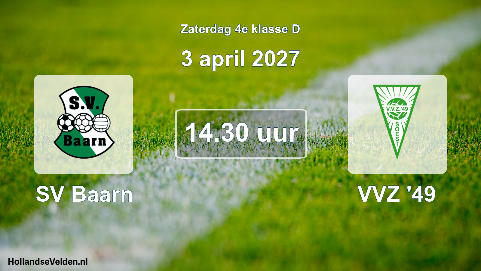 Geplande wedstrijd: SV Baarn - VVZ '49 (3 april 2027)