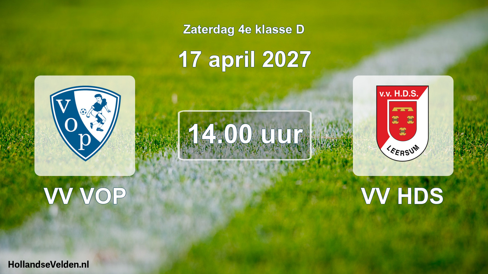 Geplande wedstrijd: VV VOP - VV HDS (17 april 2027)