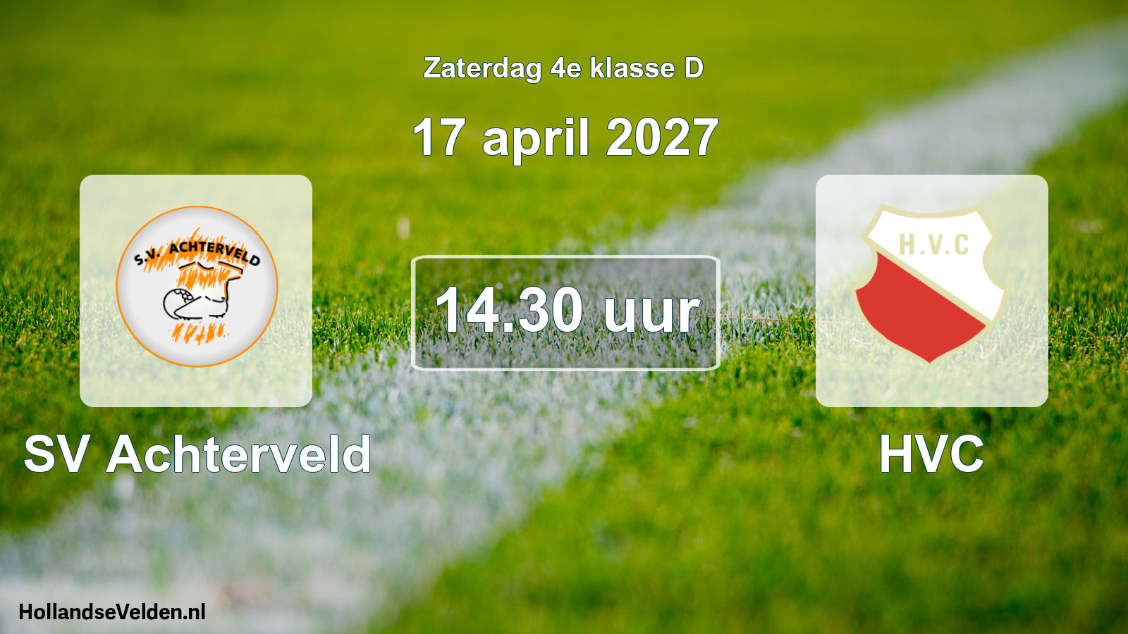 Geplande wedstrijd: SV Achterveld - HVC (17 april 2027)
