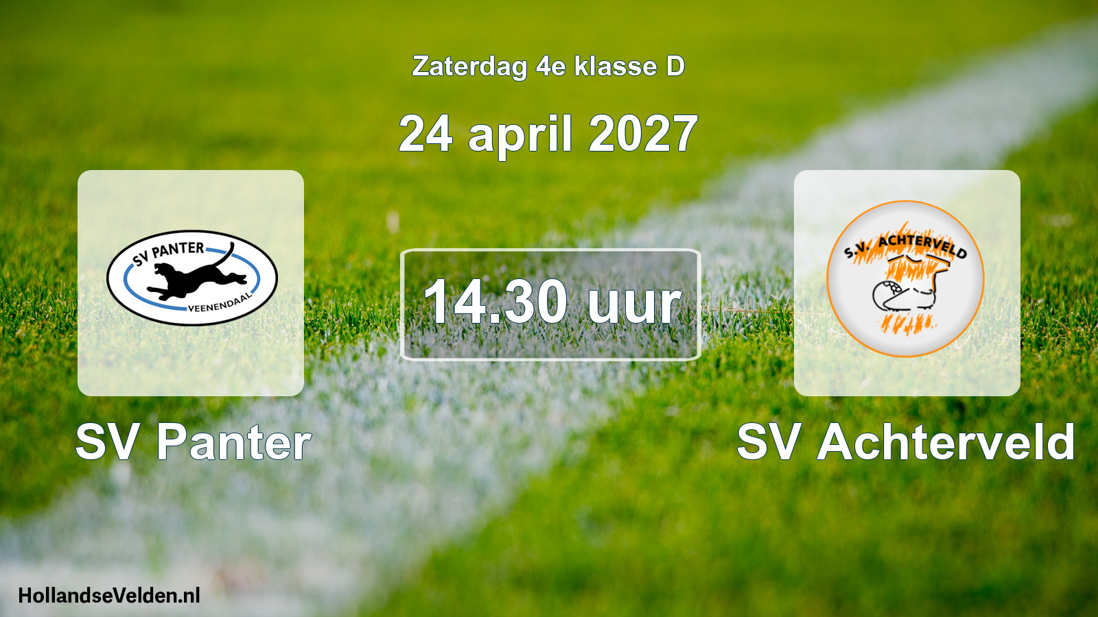 Geplande wedstrijd: SV Panter - SV Achterveld (24 april 2027)