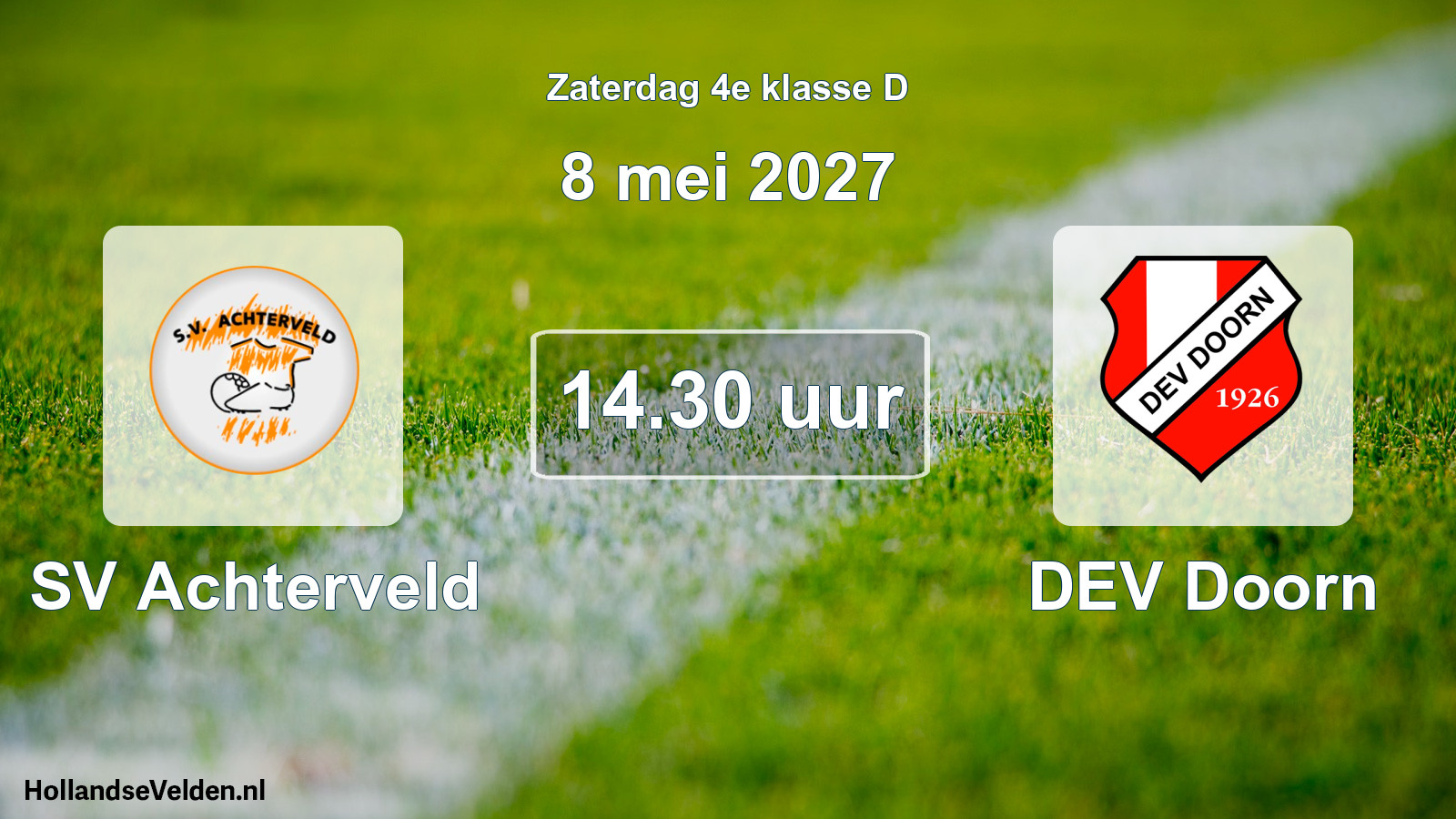 Geplande wedstrijd: SV Achterveld - DEV Doorn (8 mei 2027)