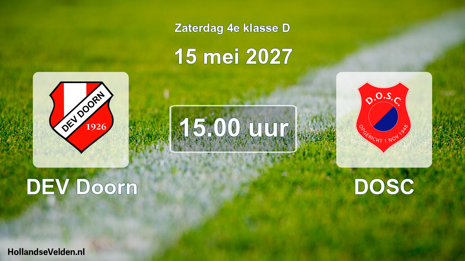Geplande wedstrijd: DEV Doorn - DOSC (15 mei 2027)